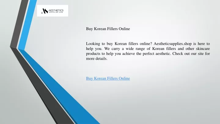 buy korean fillers online looking to buy korean