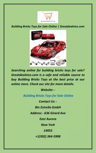 Building Bricks Toys for Sale Online  Greatdealnice