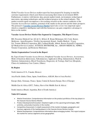 global vascular access devices market report