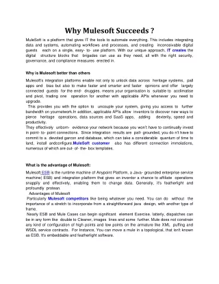 why mulesoft succeeds