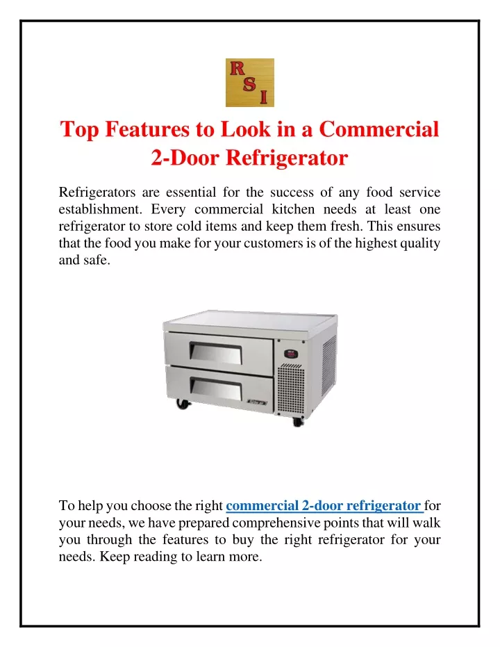 top features to look in a commercial 2 door