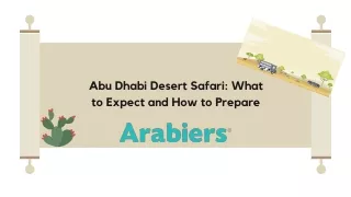 Abu Dhabi Desert Safari What to Expect and How to Prepare