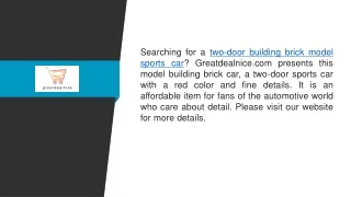 Two-door Building Brick Model Sports Car  Greatdealnice.com