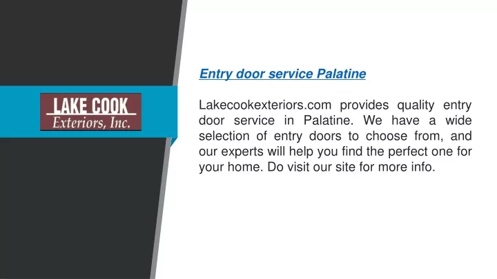 entry door service palatine lakecookexteriors