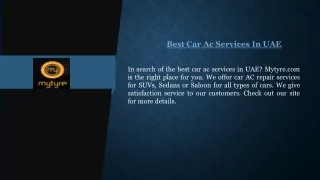 Best Car Ac Services In UAE | Mytyre.com