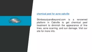 chemical peel for acne oakville