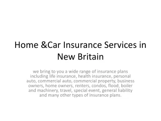 Home &Car Insurance Services in New Britain, CT