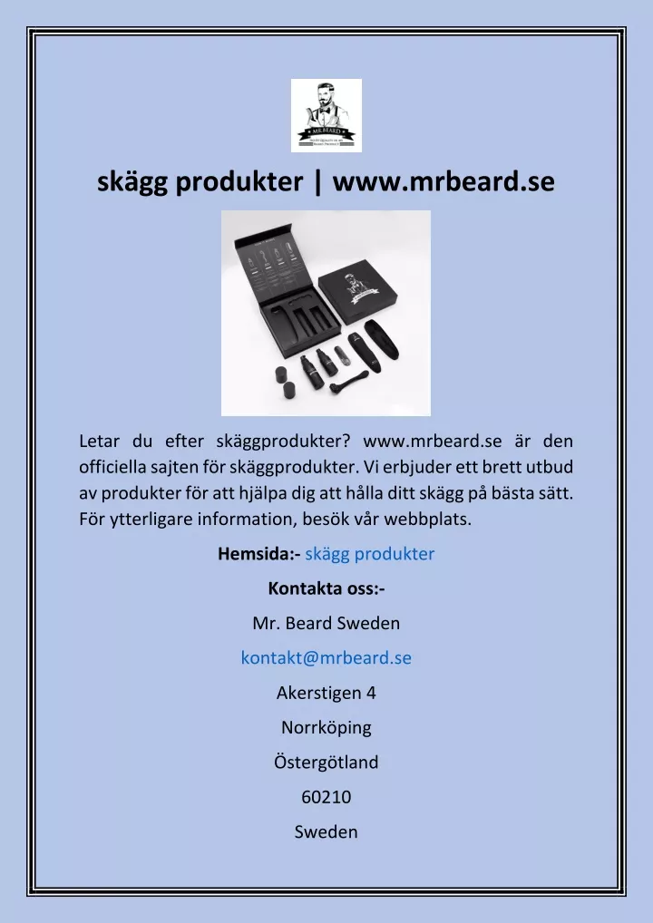 sk gg produkter www mrbeard se