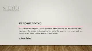 in home dining