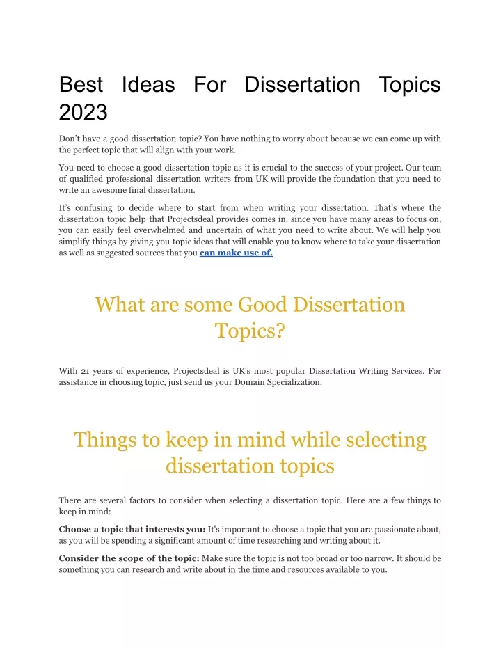 ideas for dissertation topics in drama