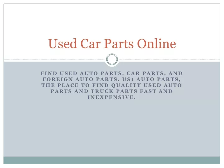used car parts online