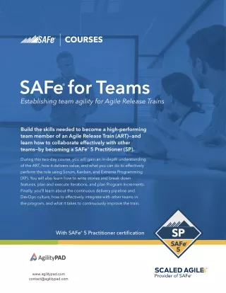 SAFe® For Teams Training | SAFe® Agile Course Online | AgilityPAD
