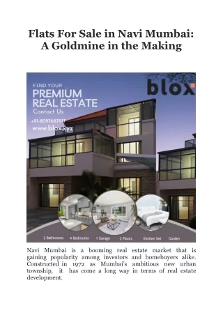 Flats For Sale in Navi Mumbai A Goldmine in the Making