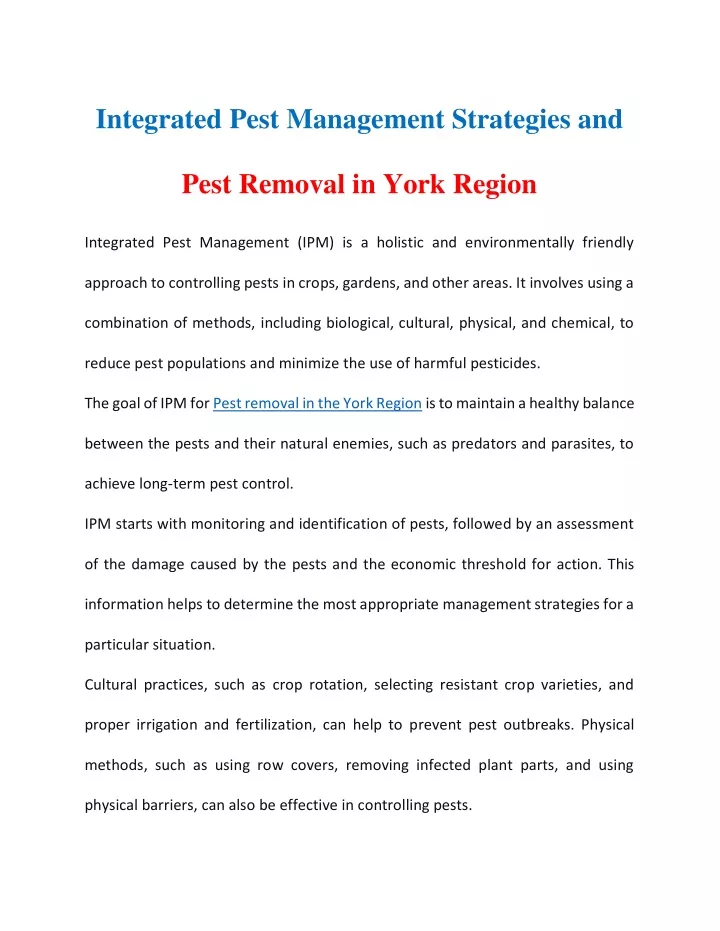 integrated pest management strategies and