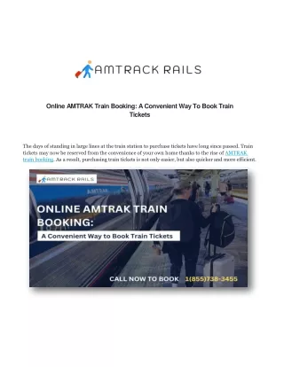 Online AMTRAK Train Booking A Convenient Way To Book Train Tickets