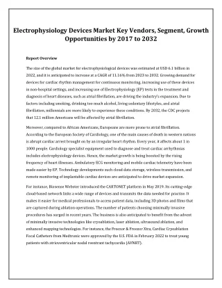 electrophysiology devices market key vendors