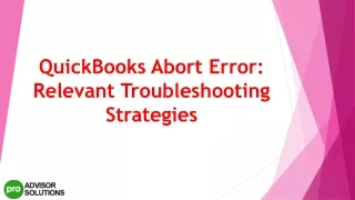 quickbooks abort error relevant troubleshooting strategies