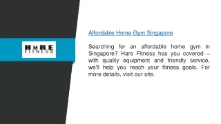 Affordable Home Gym Singapore  Harefitness.sg