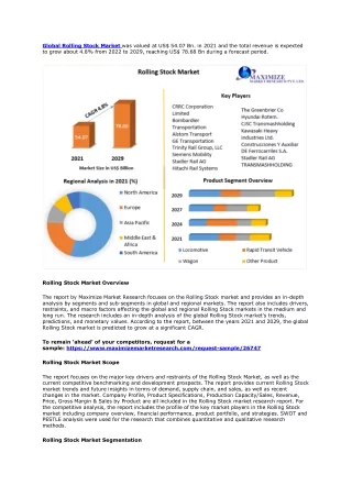 global rolling stock market was valued