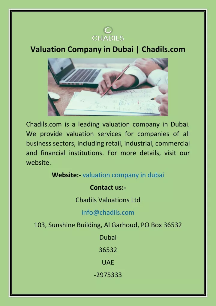 valuation company in dubai chadils com