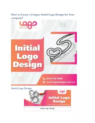 how to create a unique initial logo design