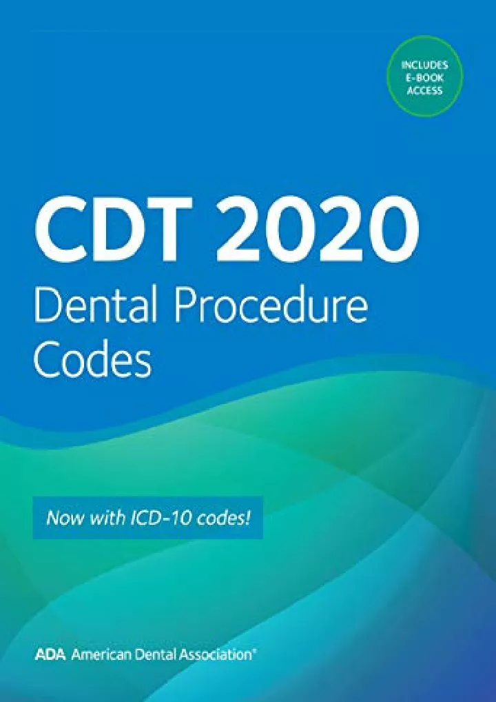 PPT (pdf)full ‹download› CDT 2020 Dental Procedure Codes (Practical