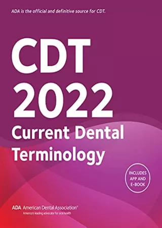 ‹download› book [pdf] CDT 2022: Current Dental Terminology Book and App