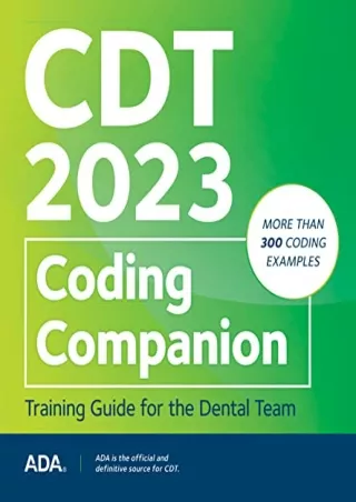 get (pdf) ‹download› CDT 2023 Coding Companion: Training Guide for the Dental Te