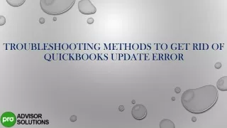 troubleshooting methods to get rid of quickbooks update error