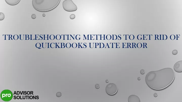 troubleshooting methods to get rid of quickbooks update error