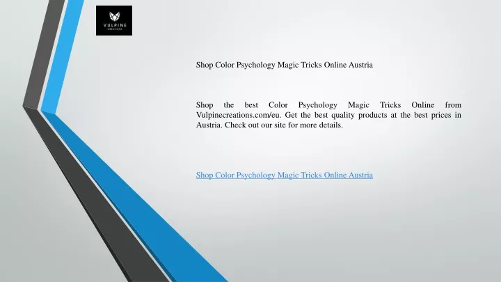 shop color psychology magic tricks online austria