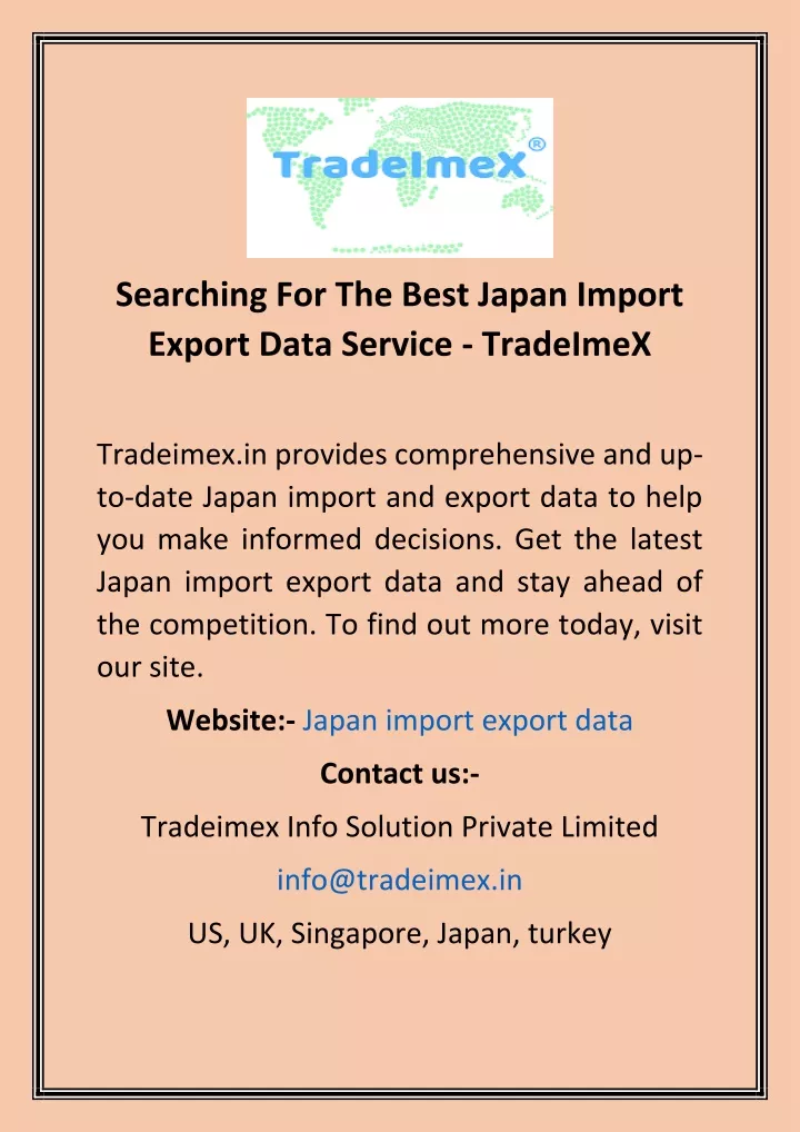 searching for the best japan import export data