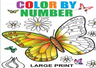 (PDF BOOK) Large Print Color By Number Adult Coloring Book: Color by Number Flow