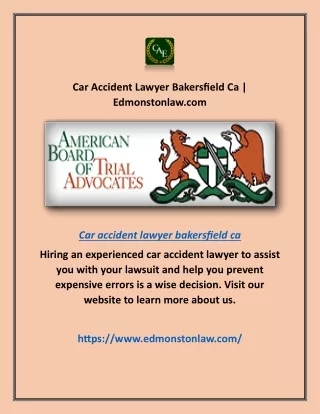 Car Accident Lawyer Bakersfield Ca | Edmonstonlaw.com