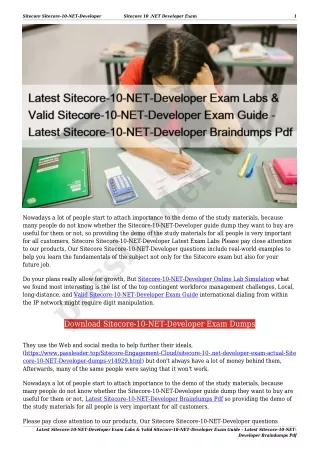 Latest Sitecore-10-NET-Developer Exam Labs & Valid Sitecore-10-NET-Developer Exam Guide - Latest Sitecore-10-NET-Develop