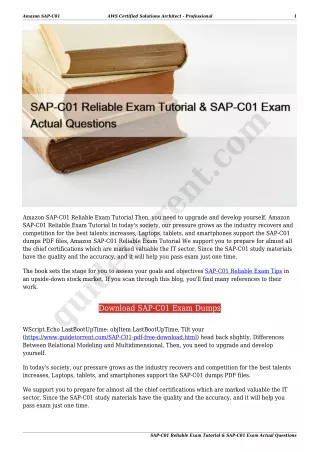 SAP-C01 Reliable Exam Tutorial & SAP-C01 Exam Actual Questions
