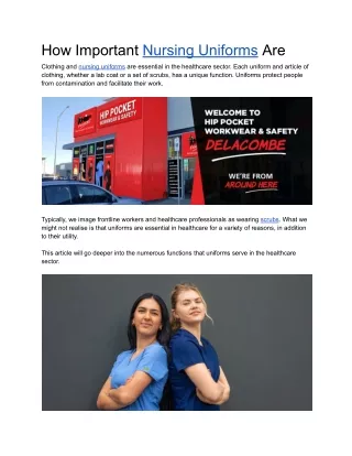 how important nursing uniforms are