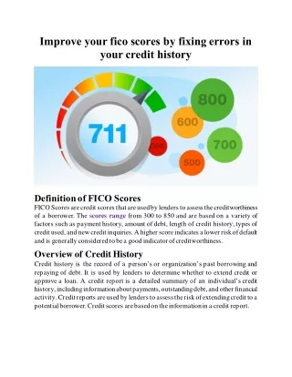 improve your fico scores by fixing errors in your