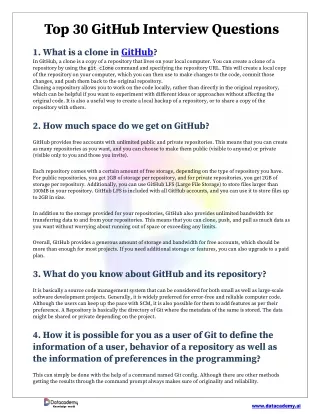 Top 30 GitHub Interview Questions