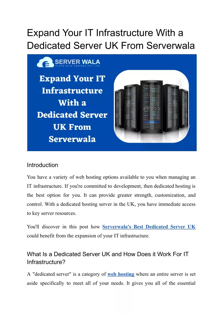 expand your it infrastructure with a dedicated