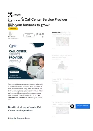 How can a Call Center Service Provider help your business to grow?