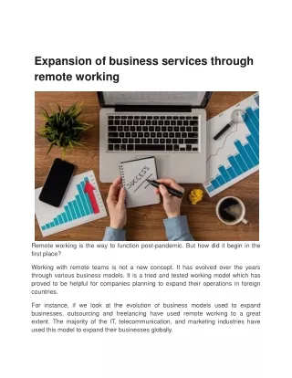 Expansion of business services through remote working