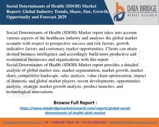 Social Determinants of Health (SDOH) Market