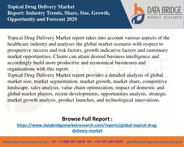 topical drug delivery market report industry