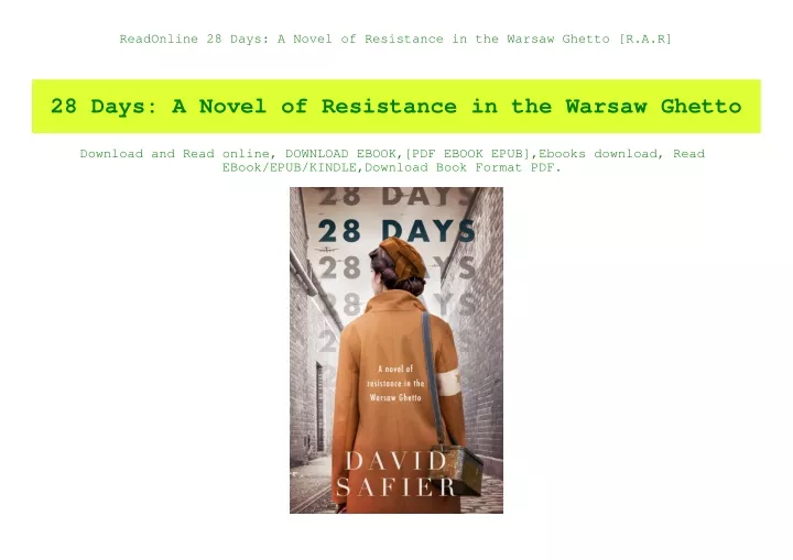 readonline 28 days a novel of resistance
