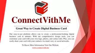 Create Custom Digital Visiting Cards and Business Card - ConnectVithMe