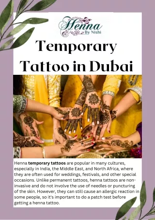 Temporary Tattoo in Dubai | Henna By Nishi