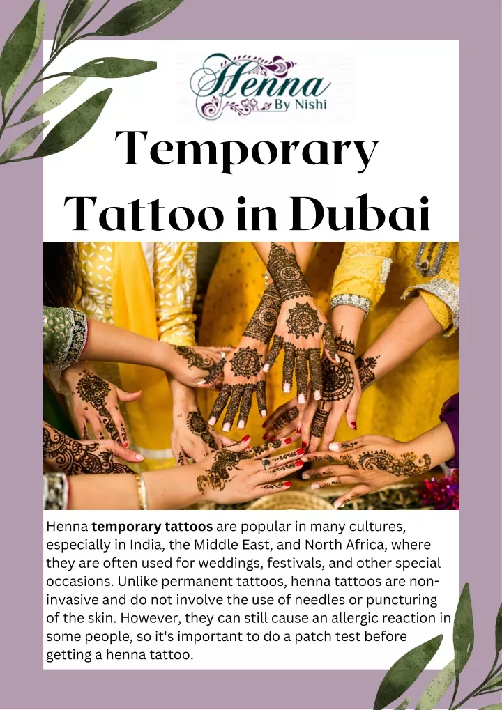 temporary tattoo in dubai