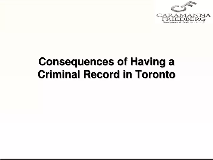 consequences of having a criminal record