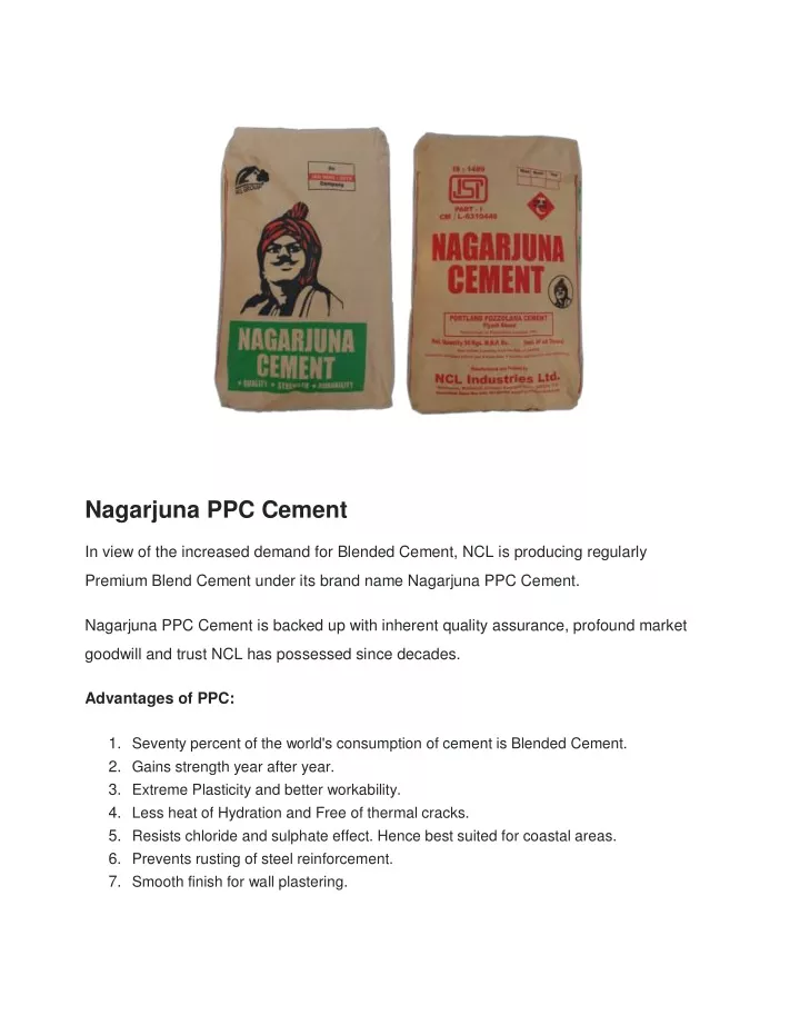 nagarjuna ppc cement in view of the increased